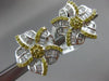 ESTATE 2.63CT WHITE & YELLOW DIAMOND 18KT WHITE GOLD 3D FLOWER CLIP ON EARRINGS