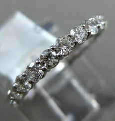 ESTATE 1.10CT DIAMOND 14KT WHITE GOLD ETERNITY SHARED PRONG ANNIVERSARY RING 2mm
