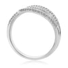 ESTATE .16CT DIAMOND 14KT WHITE GOLD 3D 3 ROW TENSION CRISS CROSS FUN LOVE RING