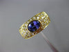 ESTATE WIDE 2.10CT DIAMOND & AAA TANZANITE 18KT YELLOW GOLD 3D ETOILE BEZEL RING