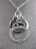 ESTATE .18CT DIAMOND & AAA SAPPHIRE 18KT WHITE GOLD HANDCUFF EXOTIC FUN PENDANT