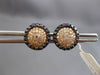 ESTATE .57CT WHITE & BLACK DIAMOND 14KT ROSE & BLACK GOLD CIRCULAR STUD EARRINGS