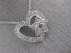 ESTATE .28CT DIAMOND 18KT WHITE GOLD 3D CLASSIC OPEN HEART STAR FLOATING PENDANT