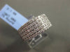 ESTATE 1.08CT DIAMOND 18KT WHITE GOLD MULTI ROW CLASSIC PAVE ANNIVERSARY RING