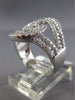 ESTATE LARGE 1.48CT ROUND DIAMOND 18K WHITE GOLD 3D MULTI ROW LOVE KNOT FUN RING