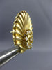 ANTIQUE LARGE 1.0CT ROUND DIAMOND 18KT GOLD CLASSIC SHELL EARRINGS E VVS #2241