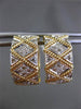 ESTATE LARGE WIDE .37CT DIAMOND 14K TWO TONE GOLD CHECKERS HEART HUGGIE EARRINGS