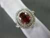 ESTATE LARGE 3.12CT DIAMOND & AAA ORANGE SAPPHIRE 14K WHITE GOLD ENGAGEMENT RING