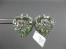 ESTATE EXTRA LARGE 18.51CT DIAMOND & AAA GREEN AMETHYST 18KT WHITE GOLD EARRINGS