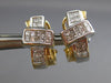 ESTATE 1.16CT DIAMOND 14K TWO TONE GOLD CLASSIC PRINCESS CLIP ON EARRINGS #18198