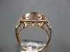 ESTATE 4.28CT DIAMOND & AAA OVAL MORGANITE 14K ROSE GOLD CLASSIC HALO FUN RING