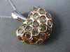 ESTATE LARGE 5.20CT MULTI COLOR DIAMOND 18KT 2 TONE GOLD 3D HEART SHAPE PENDANT