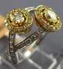 ESTATE .94CT WHITE & FANCY YELLOW DIAMOND 14KT 2 TONE GOLD ROUND OVAL LOVE RING