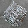 ESTATE LARGE 1.35CT DIAMOND 18KT WHITE GOLD MULTI SHAPE CLUSTER SQUARE NECKLACE