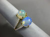 ESTATE 4.04CT DIAMOND & AAA AUSTRALIAN OPAL 14KT YELLOW GOLD TWO STONE OVAL RING