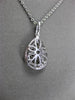 ESTATE .43CT DIAMOND 14KT BLACK & WHITE GOLD PEAR SHAPE DROP PENDANT & CHAIN