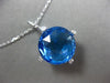 ESTATE MASSIVE 13.20CT DIAMOND & BLUE TOPAZ 14K WHITE GOLD ROPE FLOATING PENDANT