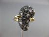 ESTATE LARGE 1.11CT WHITE & BLACK DIAMOND 14KT YELLOW GOLD PEAR SHAPED FUN RING