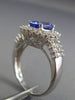 ESTATE 2.25CT DIAMOND & TANZANITE 14KT WHITE GOLD 3D DOUBLE HALO ENGAGEMENT RING