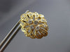 ESTATE LARGE .75CT DIAMOND 14K YELLOW GOLD 3D OPEN FILIGREE FLOWER STUD EARRINGS