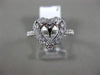 ESTATE .51CT DIAMOND 18K WHITE GOLD 3D HEART SHAPE SEMI MOUNT ENGAGEMENT RING