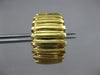 ESTATE 18KT YELLOW GOLD 3D HANDCRAFTED ELONGATED ITALIAN RIDGED CLIP ON EARRINGS