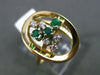 ESTATE .22CT DIAMOND & AAA EMERALD 14KT WHITE & YELLOW GOLD 3D OVAL FUN RING