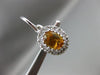 ESTATE 2.33CT DIAMOND & YELLOW SAPPHIRE 14KT WHITE GOLD OVAL LEVERBACK EARRINGS