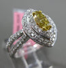 ESTATE 1.45CT WHITE & FANCY YELLOW DIAMOND 18KT GOLD MARQUISE DOUBLE HALO RING
