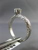 ANTIQUE .35CT ROUND DIAMOND 18KT WHITE GOLD FILIGREE CROWN ENGAGEMENT RING #6190
