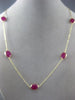 ESTATE LARGE 2.0CT RUBY 14KT YELLOW GOLD 3D OVAL BY THE YARD TIN CUP NECKLACE