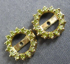 ESTATE .50CT FANCY YELLOW DIAMOND 14KT YELLOW GOLD CLASSIC ROUND JACKET EARRINGS
