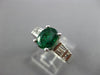 ESTATE WIDE 1.67CT DIAMOND & EMERALD 14KT WHITE GOLD 3D ENGAGEMENT RING #17814