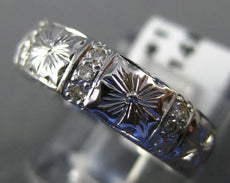 ANTIQUE .36CT DIAMOND 14K GOLD FLOWER FILIGREE ETERNITY ANNIVERSARY  RING #11990