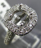 ESTATE WIDE 1.32CT DIAMOND 14K WHITE GOLD SQUARE HALO SEMI MOUNT ENGAGEMENT RING
