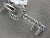 ESTATE LARGE .67CT DIAMOND 18KT WHITE GOLD KEY TO MY HEART PAVE FLOATING PENDANT