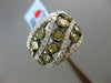 ESTATE LARGE 2.79CT WHITE & FANCY YELLOW DIAMOND 18KT 2 TONE GOLD MULTI ROW RING