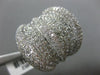 ESTATE EXTRA LARGE 3.90CT DIAMOND 18K WHITE GOLD MULTI ROW PAVE ANNIVERSARY RING