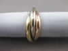 ESTATE 14KT TRI COLOR GOLD CLASSIC TRINITY WEDDING ANNIVERSARY RING 9mm #23559