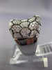 ESTATE LARGE 1.40CT DIAMOND 14KT WHITE & BLACK GOLD 3D HEXAGON SPIDER LOVE RING