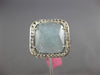 ESTATE LARGE 4.02CT DIAMOND & AAA BLUE QUARTZ 14KT WHITE GOLD SQUARE HALO RING