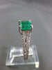 ESTATE 1.33CT DIAMOND & AAA EMERALD 14K WHITE GOLD LUCIDA ENGAGEMENT RING #22247