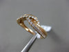 ESTATE .32CT DIAMOND 18K ROSE GOLD 3D CRISS CROSS V BUTTERFLY STRIATED LOVE RING