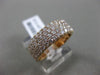 ESTATE 1.37CT DIAMOND 18K ROSE GOLD 3D MULTI ROW PAVE SEMI ETERNITY WEDDING RING