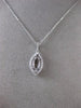 ESTATE .26CT DIAMOND 18KT WHITE GOLD 3D HALO FLOATING SEMI MOUNT PENDANT & CHAIN