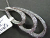 ESTATE .35CT DIAMOND 14KT WHITE GOLD 3D MULTI WAVE ELONGATED FLOATING PENDANT