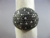 ESTATE LARGE 2.87CT WHITE & BLACK DIAMOND 18K WHITE GOLD DOME SHOOTING STAR RING