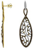 ESTATE 2.10CT WHITE & MOCHA DIAMOND 14KT YELLOW GOLD CLASSIC MULTI ROW EARRINGS