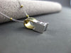 ESTATE .70CT DIAMOND 14KT WHITE & YELLOW GOLD SQUARE PENDANT & CHAIN #723