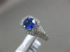 ESTATE 1.56CT DIAMOND & AAA SAPPHIRE 14K WHITE GOLD SQUARE HALO ENGAGEMENT RING